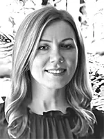Alina LeClaire portrait black and white